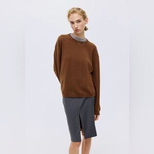 H&M PREMIUM FINE-KNIT BROWN CASHMERE SWEATER ( LIGHTWEIGHT NWT SZ MEDIUM )